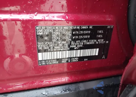 2019 Toyota Rav4 Xle Premium from USA, damaged, VIN 2T3C1RFV6KW046206